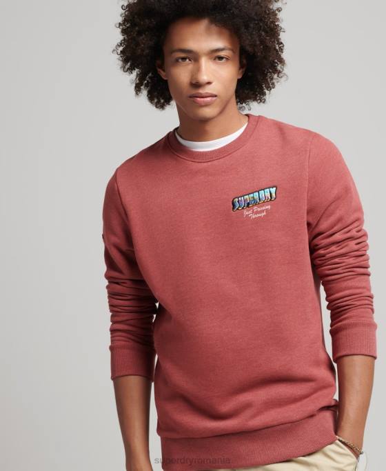 Superdry hanorac grafic carte poștală de călătorie îmbrăcăminte roșu bărbați JX0Z758