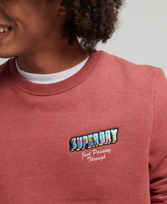 Superdry hanorac grafic carte poștală de călătorie îmbrăcăminte roșu bărbați JX0Z758