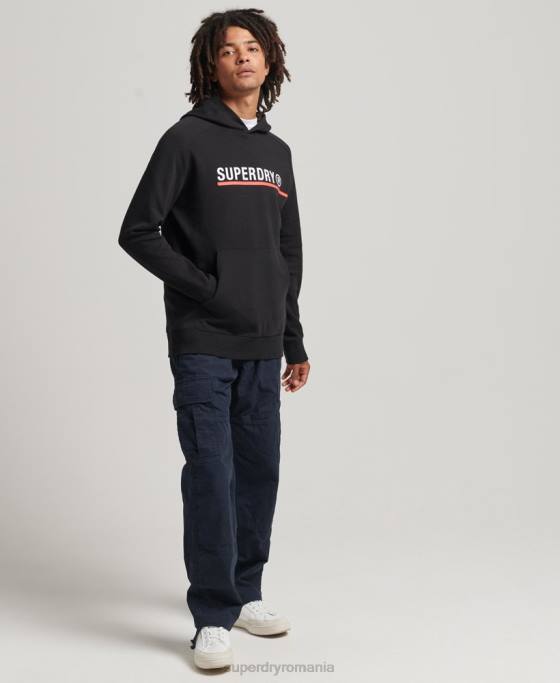 Superdry hanorac grafic code tech îmbrăcăminte negru bărbați JX0Z5059