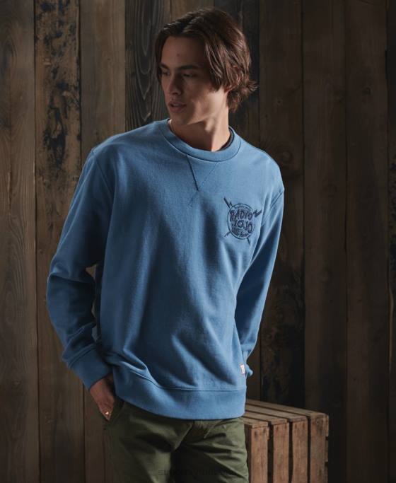 Superdry hanorac grafic uscat ediție limitată îmbrăcăminte albastru deschis bărbați JX0Z5234