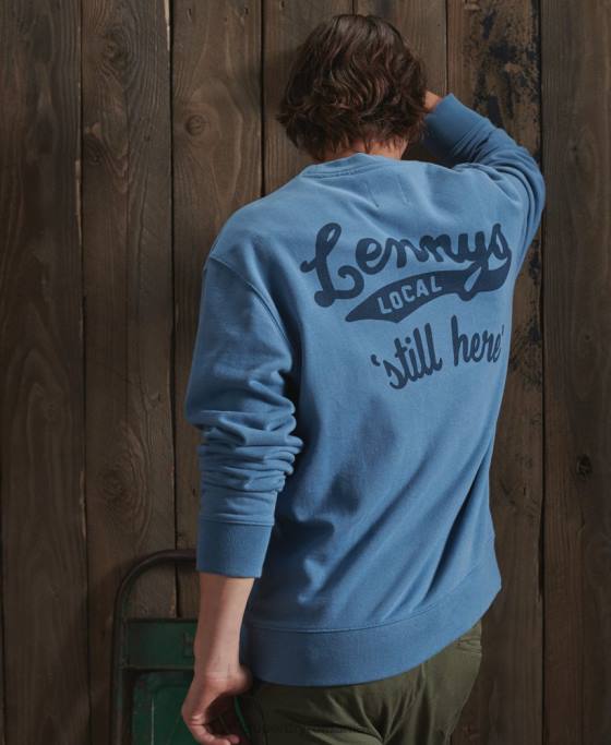 Superdry hanorac grafic uscat ediție limitată îmbrăcăminte albastru deschis bărbați JX0Z5234