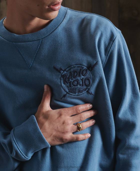 Superdry hanorac grafic uscat ediție limitată îmbrăcăminte albastru deschis bărbați JX0Z5234