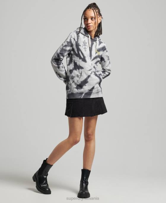 Superdry hanorac grafic woodland îmbrăcăminte gri femei JX0Z6020