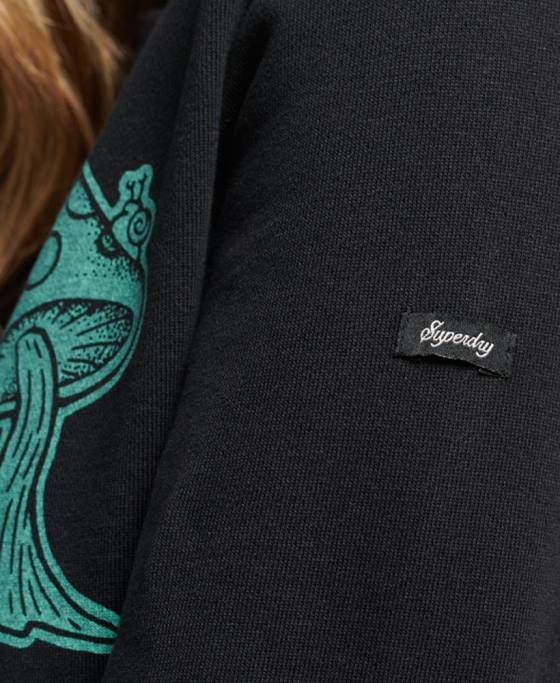 Superdry hanorac grafic în pădure îmbrăcăminte gri inchis femei JX0Z3431