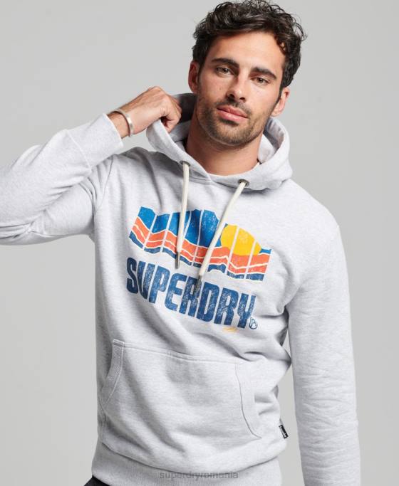 Superdry hanorac grozav în aer liber îmbrăcăminte gri bărbați JX0Z472