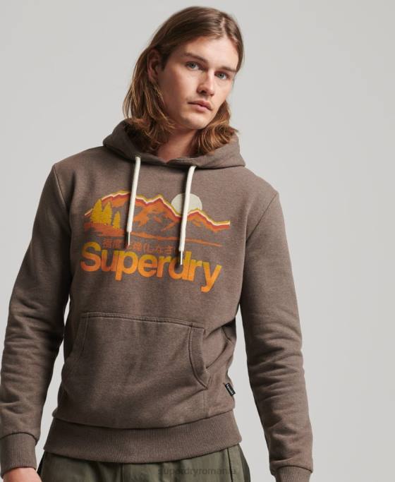 Superdry hanorac grozav în aer liber îmbrăcăminte maro bărbați JX0Z688