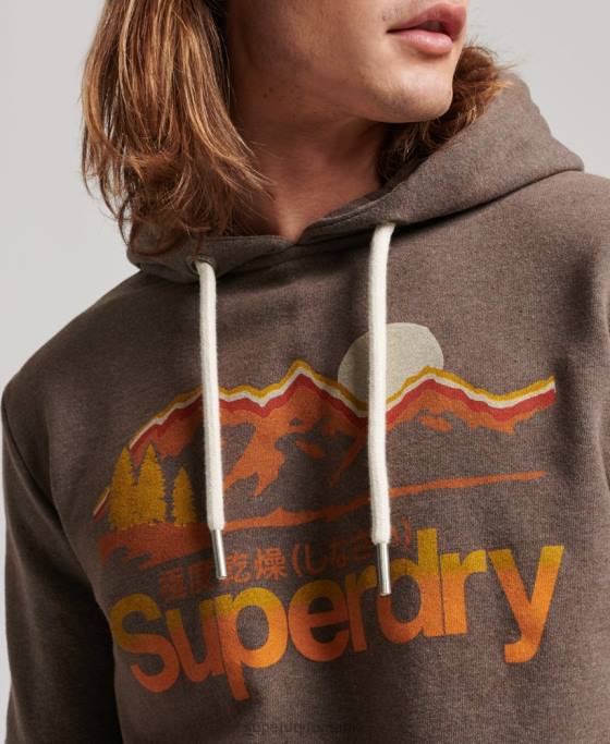 Superdry hanorac grozav în aer liber îmbrăcăminte maro bărbați JX0Z688