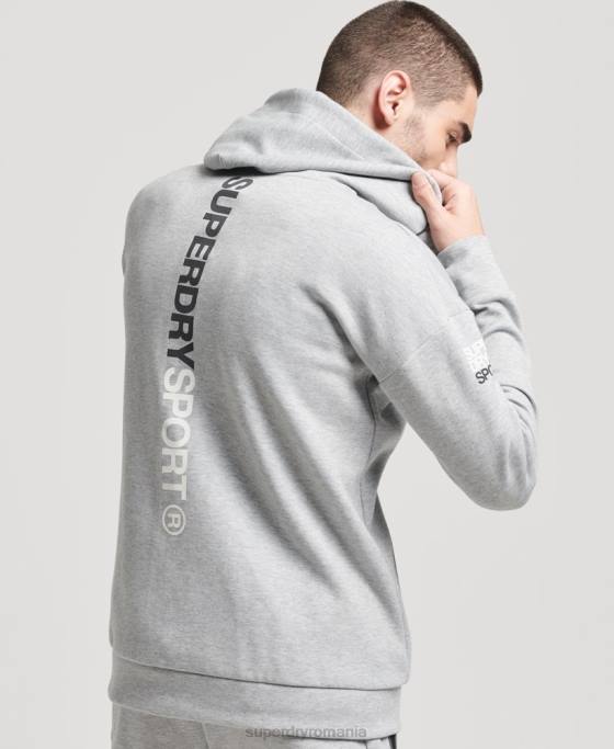 Superdry hanorac gymtech cu fermoar îmbrăcăminte gri bărbați JX0Z677