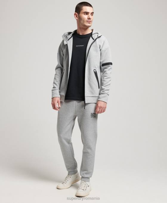 Superdry hanorac gymtech cu fermoar îmbrăcăminte gri bărbați JX0Z677