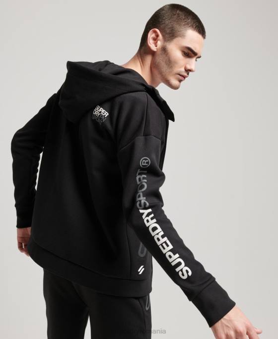 Superdry hanorac gymtech cu fermoar îmbrăcăminte negru bărbați JX0Z562