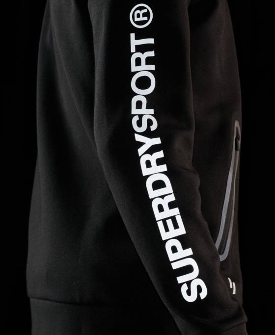 Superdry hanorac gymtech cu fermoar îmbrăcăminte negru bărbați JX0Z562