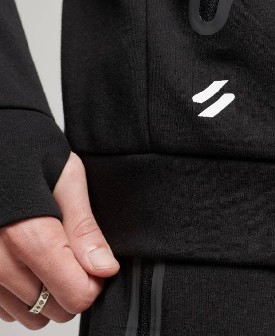 Superdry hanorac gymtech cu fermoar îmbrăcăminte negru bărbați JX0Z562