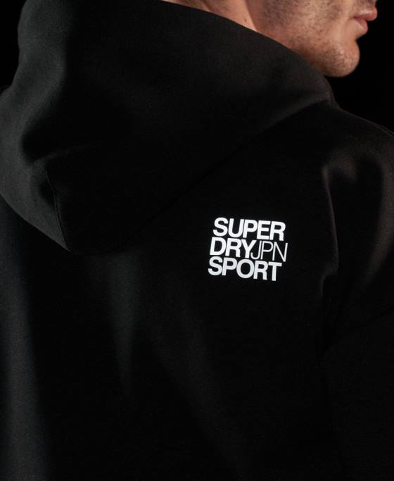 Superdry hanorac gymtech îmbrăcăminte negru bărbați JX0Z683