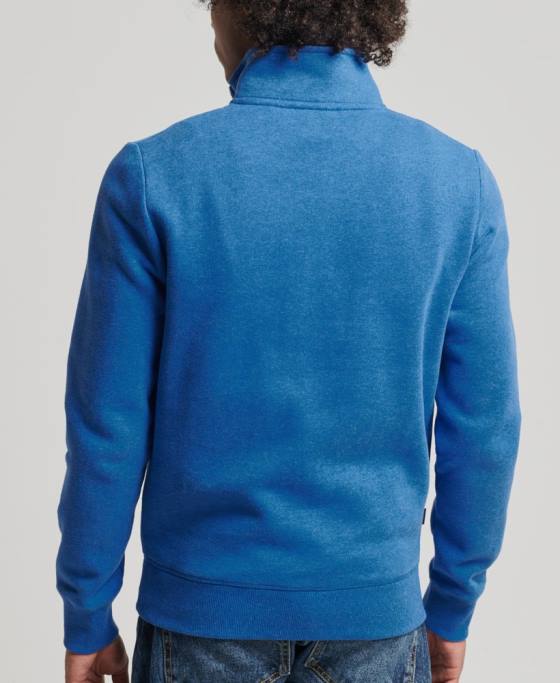 Superdry hanorac henley cu fermoar cu logo vintage din bumbac organic îmbrăcăminte albastru bărbați JX0Z5193