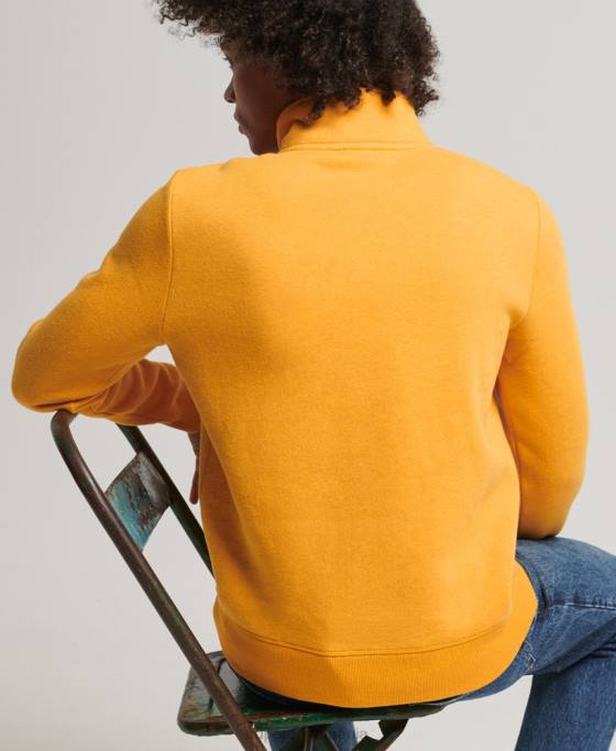 Superdry hanorac henley cu fermoar cu logo vintage din bumbac organic îmbrăcăminte galben bărbați JX0Z5042