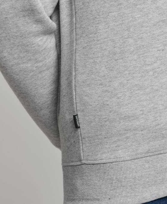 Superdry hanorac henley cu fermoar cu logo vintage din bumbac organic îmbrăcăminte gri bărbați JX0Z5003