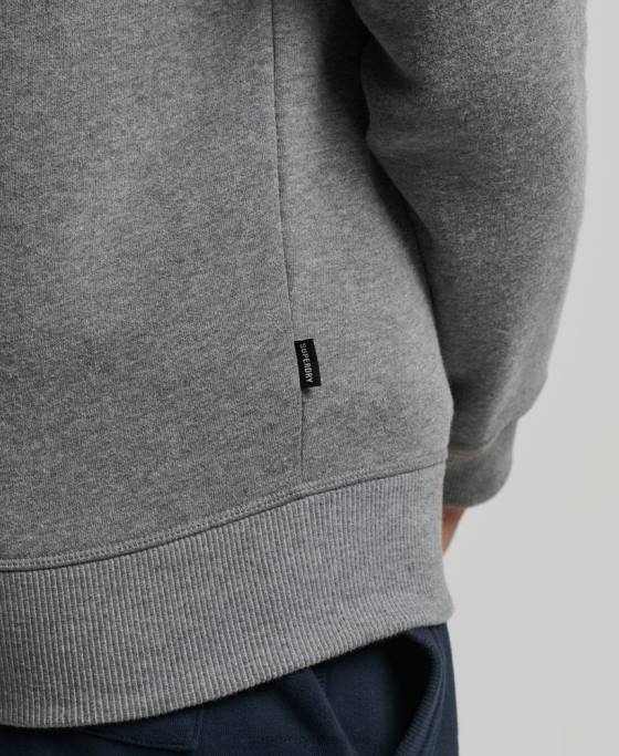 Superdry hanorac henley cu fermoar cu logo vintage din bumbac organic îmbrăcăminte gri bărbați JX0Z5076