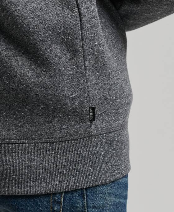 Superdry hanorac henley cu fermoar cu logo vintage din bumbac organic îmbrăcăminte gri inchis bărbați JX0Z5105