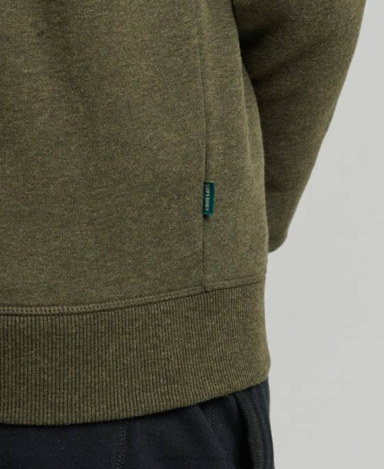 Superdry hanorac henley cu fermoar cu logo vintage din bumbac organic îmbrăcăminte kaki bărbați JX0Z5122