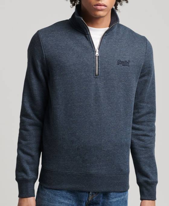 Superdry hanorac henley cu fermoar cu logo vintage din bumbac organic îmbrăcăminte marina bărbați JX0Z5086