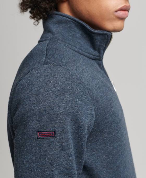 Superdry hanorac henley cu fermoar cu logo vintage din bumbac organic îmbrăcăminte marina bărbați JX0Z5086