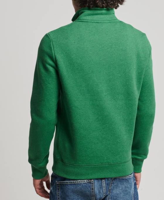 Superdry hanorac henley cu fermoar cu logo vintage din bumbac organic îmbrăcăminte verde bărbați JX0Z5133