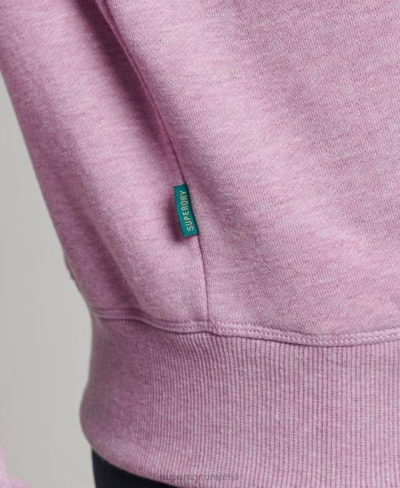 Superdry hanorac henley cu logo vintage din bumbac organic îmbrăcăminte Violet femei JX0Z5926