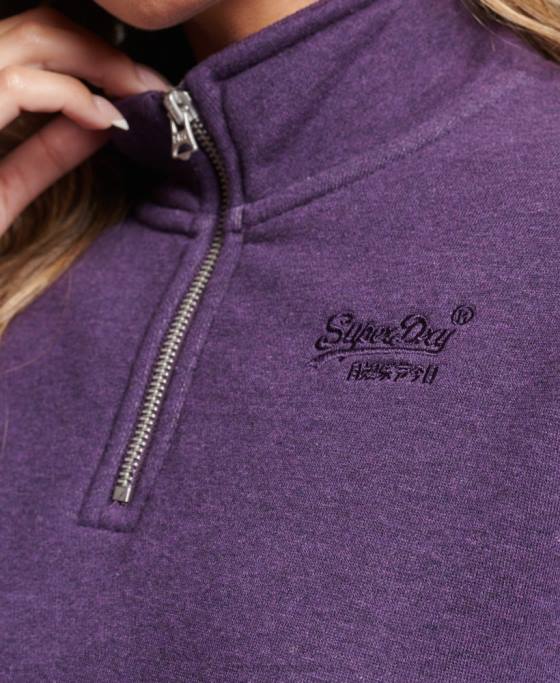 Superdry hanorac henley cu logo vintage din bumbac organic îmbrăcăminte Violet femei JX0Z5999