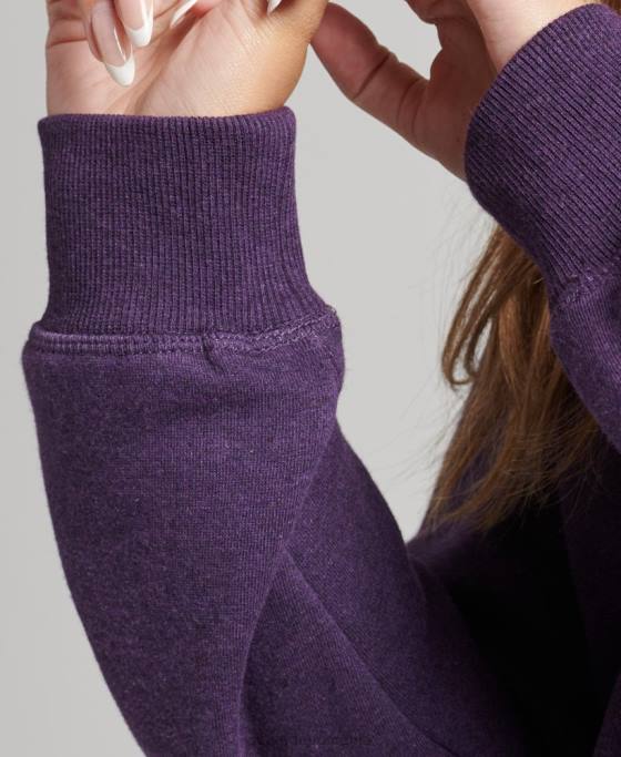 Superdry hanorac henley cu logo vintage din bumbac organic îmbrăcăminte Violet femei JX0Z5999