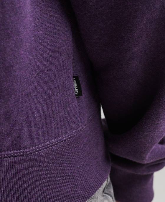 Superdry hanorac henley cu logo vintage din bumbac organic îmbrăcăminte Violet femei JX0Z5999