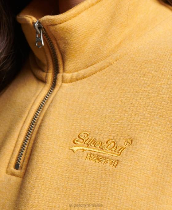 Superdry hanorac henley cu logo vintage din bumbac organic îmbrăcăminte galben femei JX0Z3372