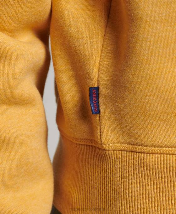 Superdry hanorac henley cu logo vintage din bumbac organic îmbrăcăminte galben femei JX0Z3372