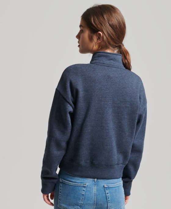 Superdry hanorac henley cu logo vintage din bumbac organic îmbrăcăminte marina femei JX0Z5845