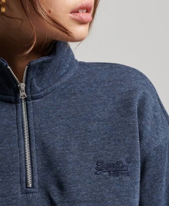 Superdry hanorac henley cu logo vintage din bumbac organic îmbrăcăminte marina femei JX0Z5845