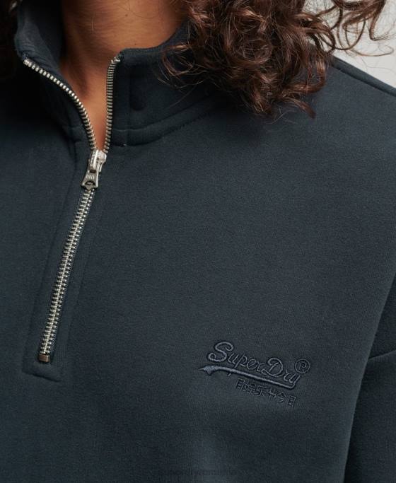 Superdry hanorac henley cu logo vintage din bumbac organic îmbrăcăminte marina femei JX0Z6649