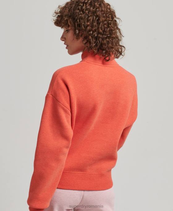 Superdry hanorac henley cu logo vintage din bumbac organic îmbrăcăminte portocale femei JX0Z5891