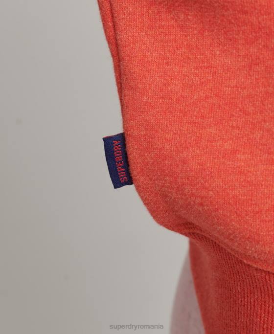 Superdry hanorac henley cu logo vintage din bumbac organic îmbrăcăminte portocale femei JX0Z5891
