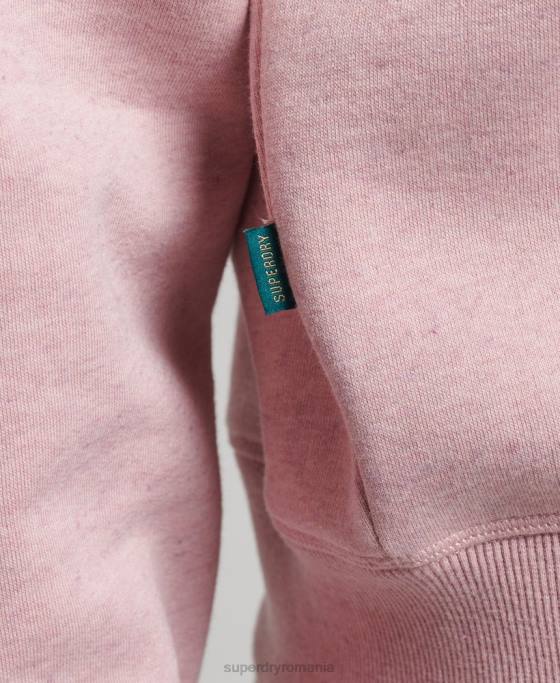 Superdry hanorac henley cu logo vintage din bumbac organic îmbrăcăminte roz femei JX0Z3404