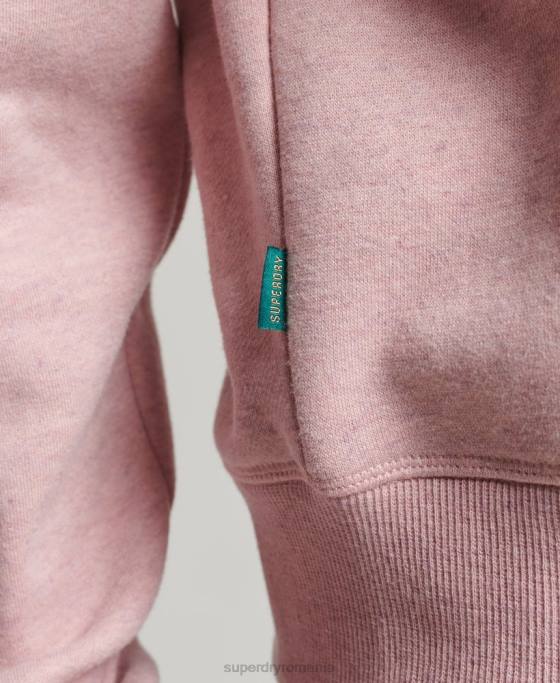 Superdry hanorac henley cu logo vintage din bumbac organic îmbrăcăminte roz femei JX0Z5886