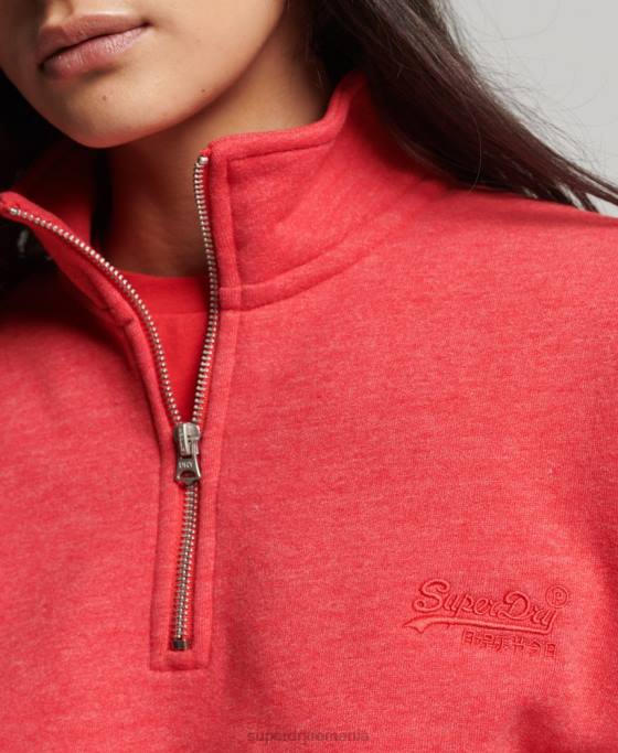 Superdry hanorac henley cu logo vintage din bumbac organic îmbrăcăminte roșu femei JX0Z3427