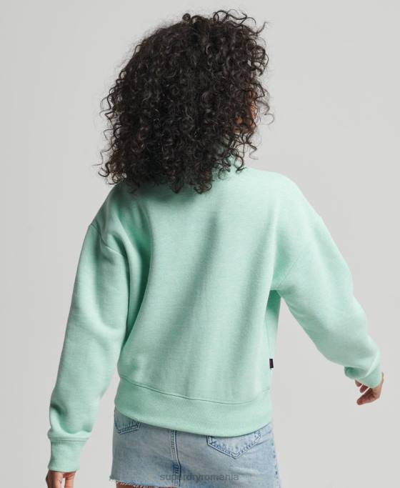 Superdry hanorac henley cu logo vintage din bumbac organic îmbrăcăminte verde femei JX0Z5893