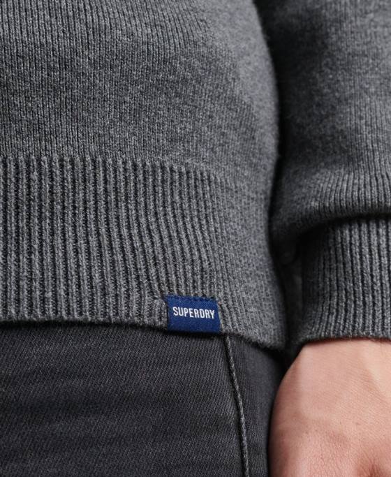 Superdry hanorac henley din bumbac organic brodat îmbrăcăminte gri bărbați JX0Z6456