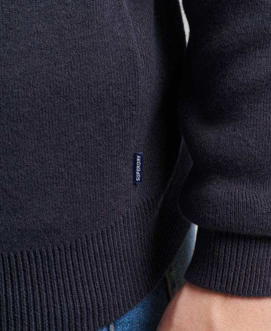 Superdry hanorac henley din bumbac organic brodat îmbrăcăminte marina bărbați JX0Z5308