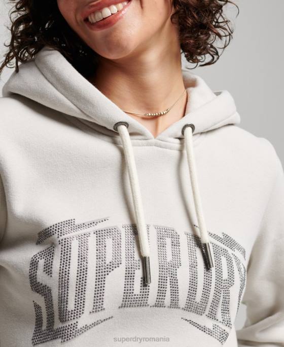 Superdry hanorac impodobit îmbrăcăminte gri deschis femei JX0Z3280
