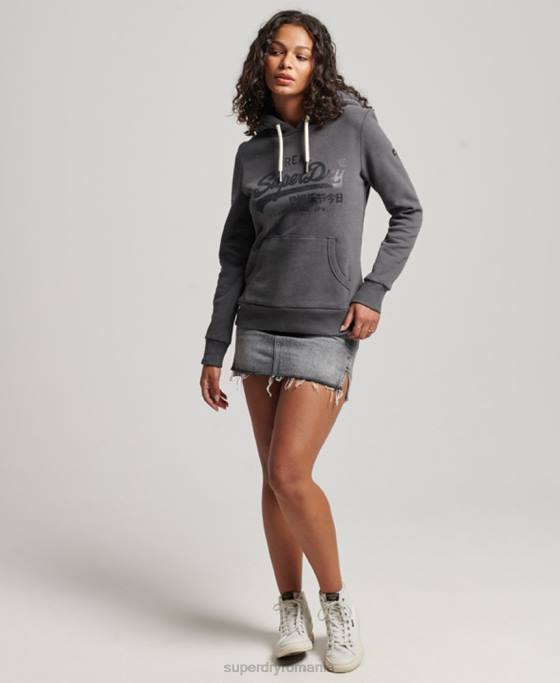 Superdry hanorac impodobit îmbrăcăminte gri inchis femei JX0Z3405