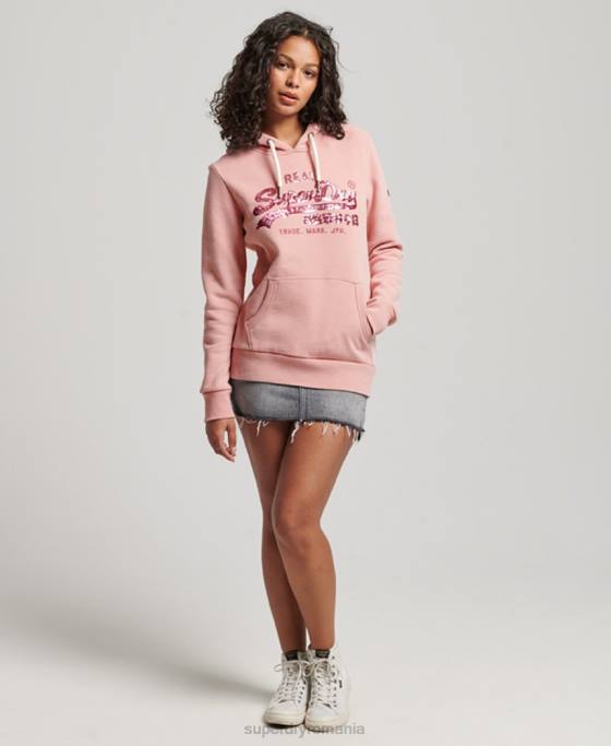 Superdry hanorac impodobit îmbrăcăminte roz femei JX0Z3314