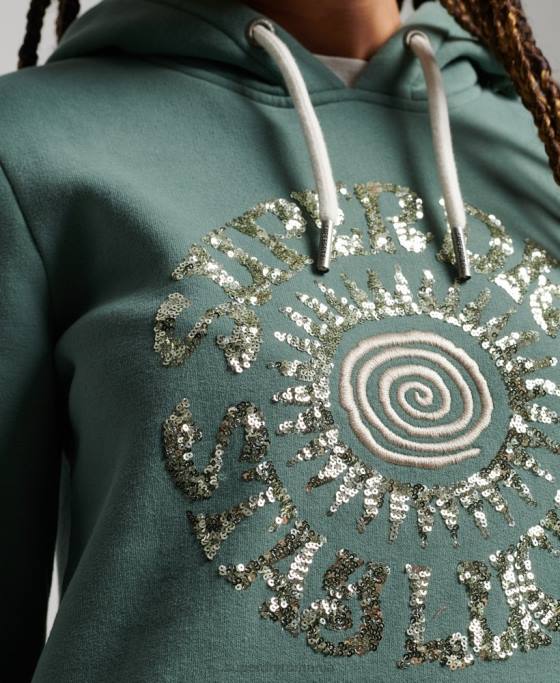 Superdry hanorac impodobit îmbrăcăminte verde femei JX0Z2298