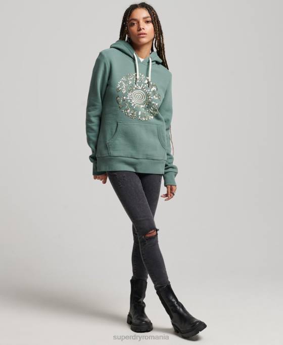 Superdry hanorac impodobit îmbrăcăminte verde femei JX0Z2298