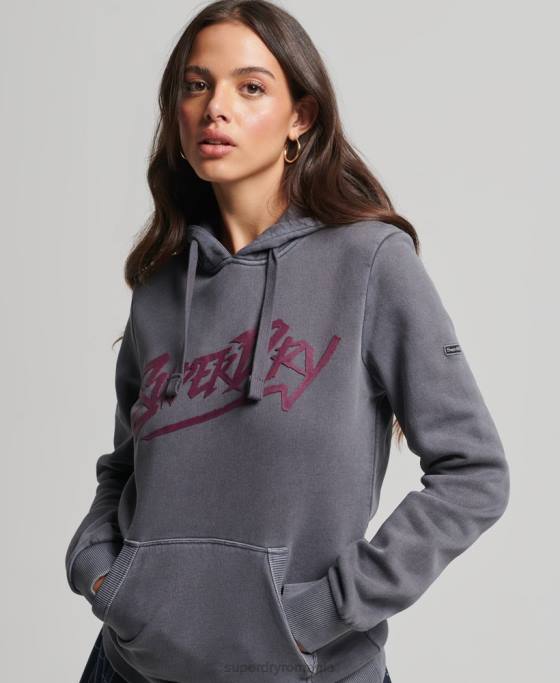 Superdry hanorac indie mark îmbrăcăminte gri inchis femei JX0Z3337