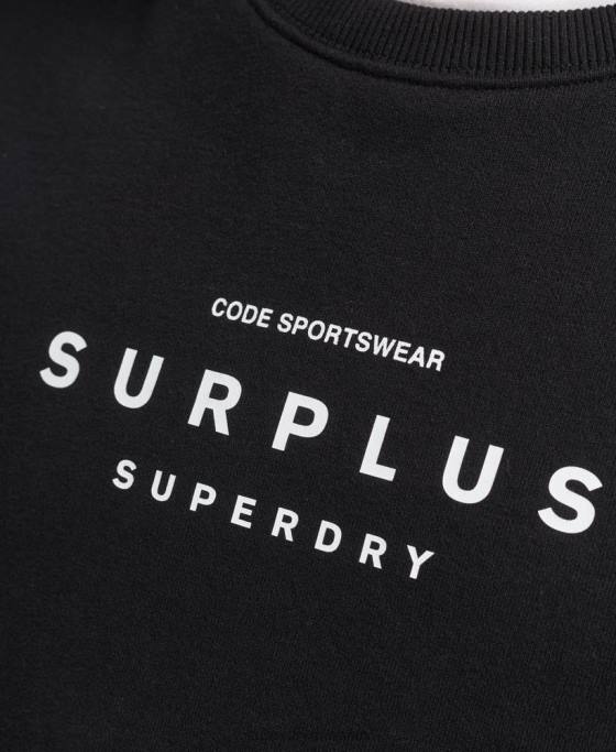 Superdry hanorac largi cu grafic surplus îmbrăcăminte negru bărbați JX0Z819